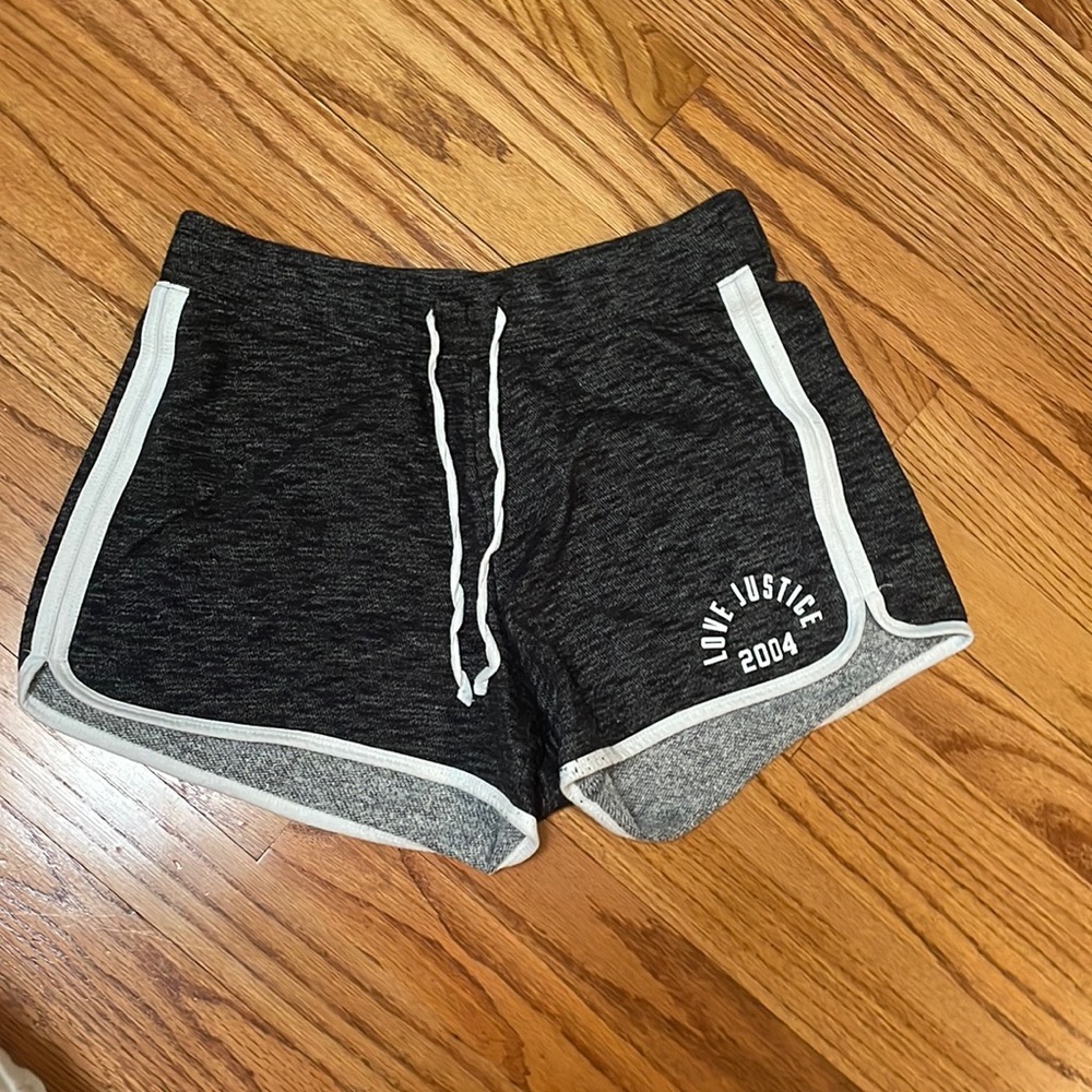Justice activewear shorts black and gray size 18/20 girls (women’s small)